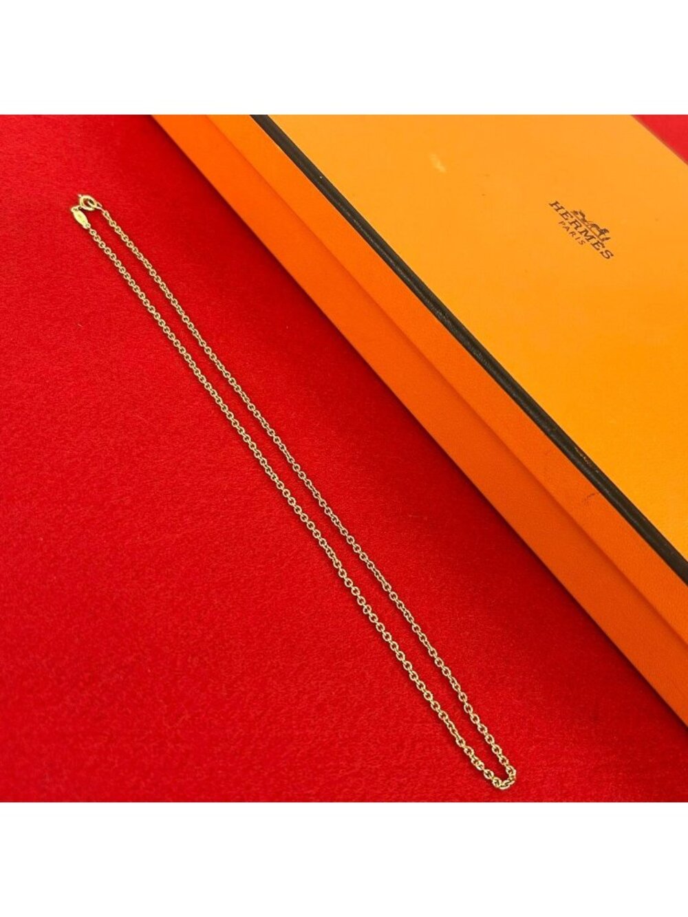 Hermes Vintage Chain Necklace 18k Yellow Gold